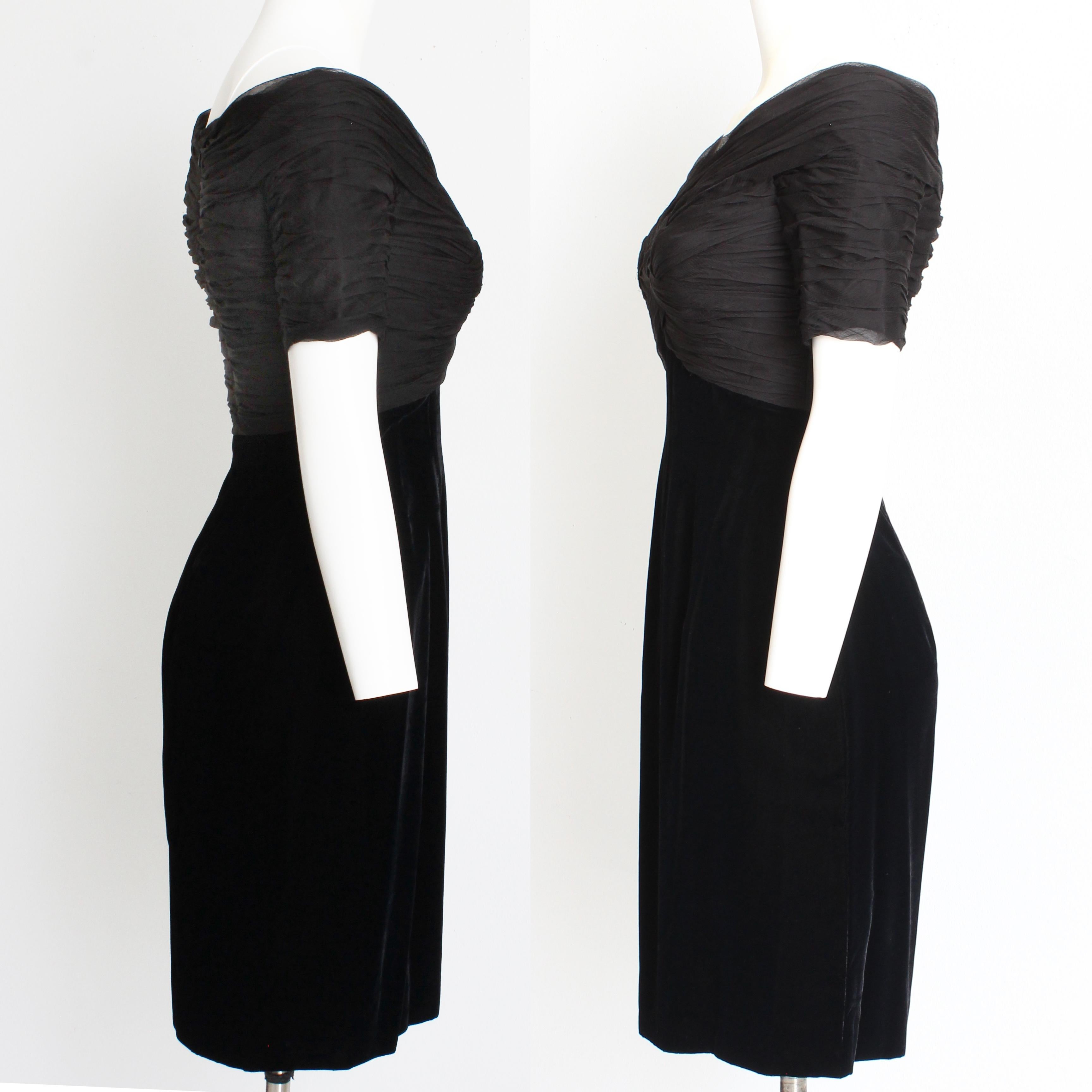 Bellville Sassoon Lorcan Mullany Cocktail Dress Silk Velvet Little Black Dress For Sale 3