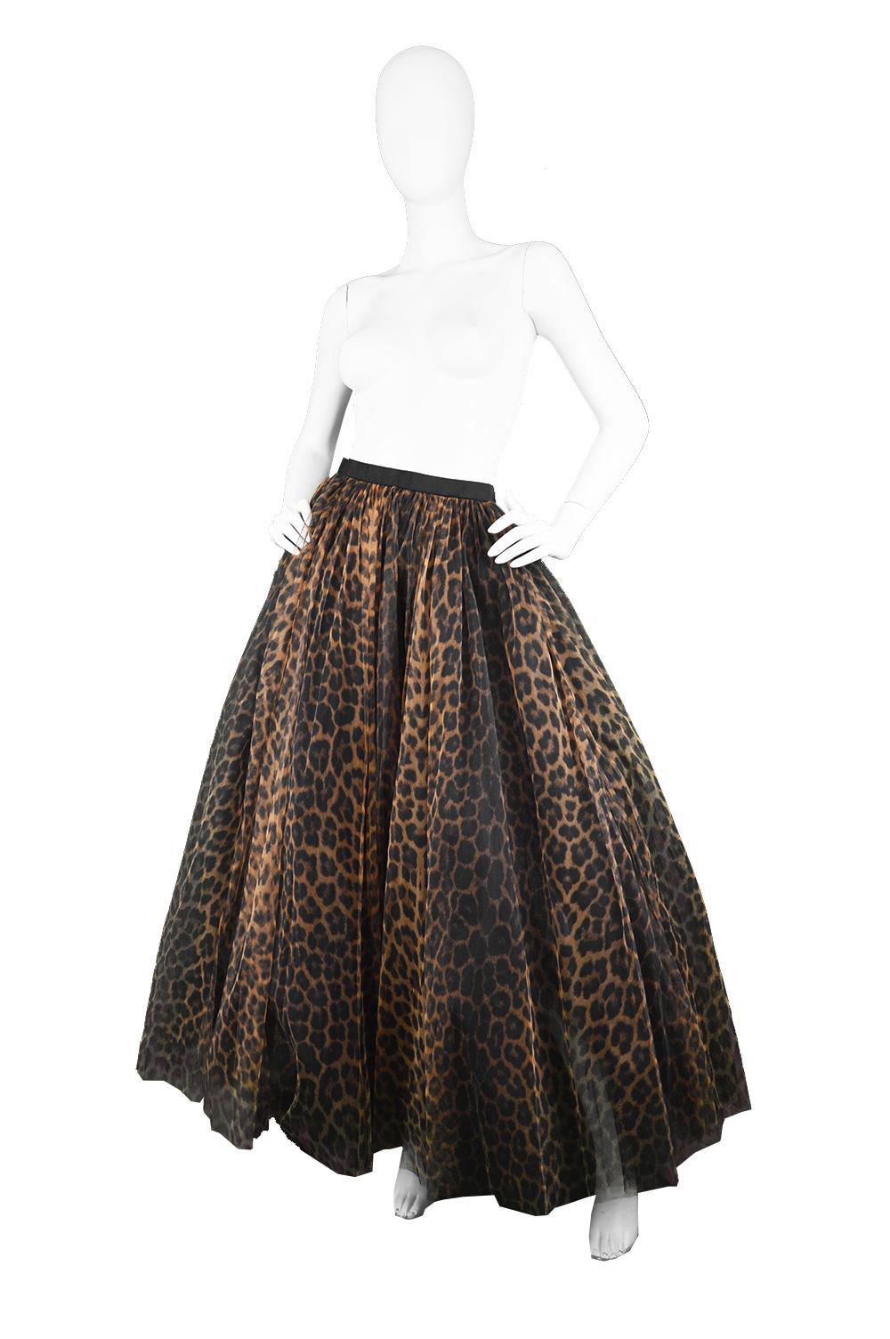 Bellville Sassoon Vintage Leopard Print Huge Full Tulle Evening Skirt, 1980s In Good Condition In Doncaster, South Yorkshire