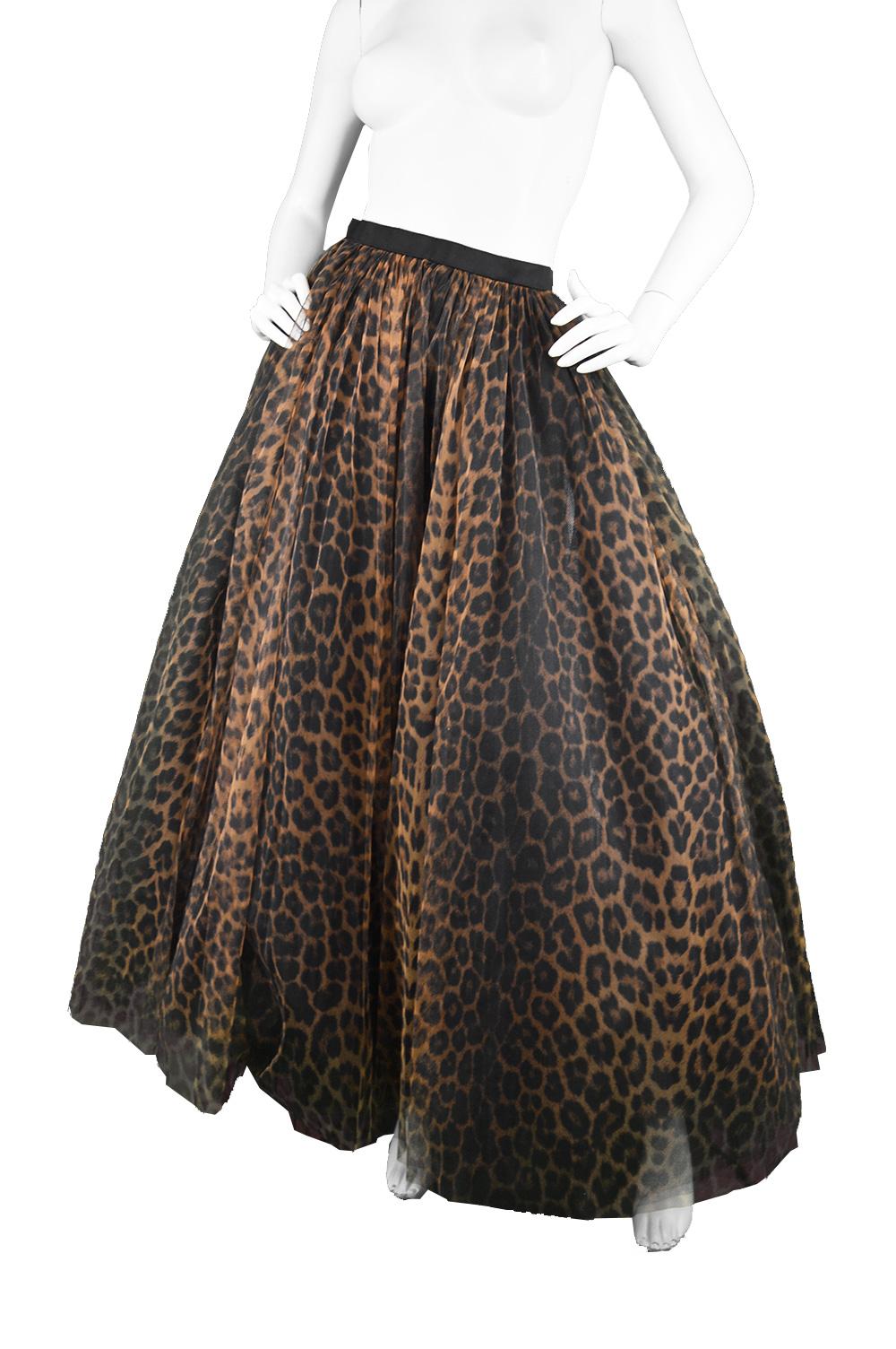 Women's Bellville Sassoon Vintage Leopard Print Huge Full Tulle Evening Skirt, 1980s