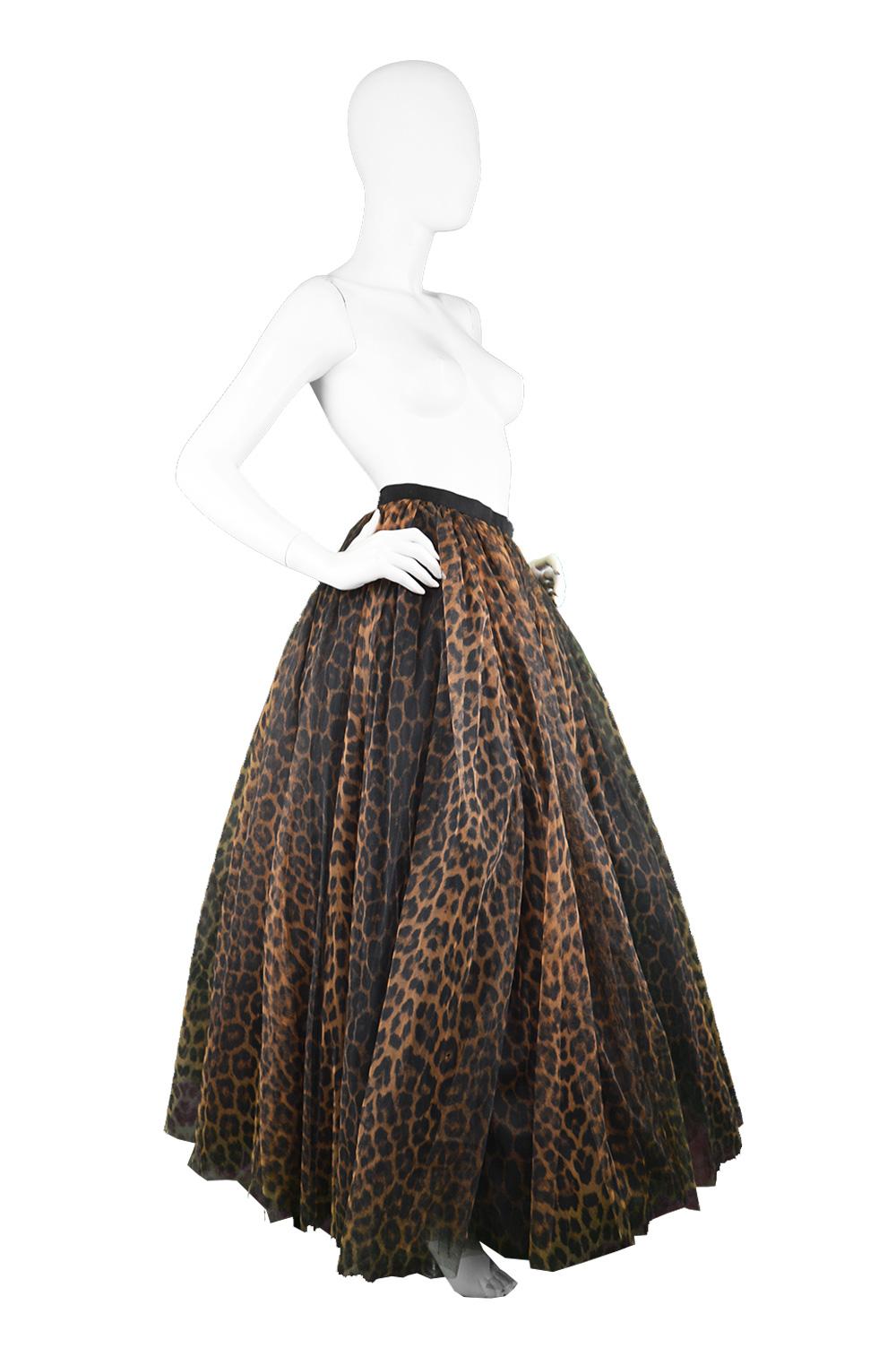 Bellville Sassoon Vintage Leopard Print Huge Full Tulle Evening Skirt, 1980s 1