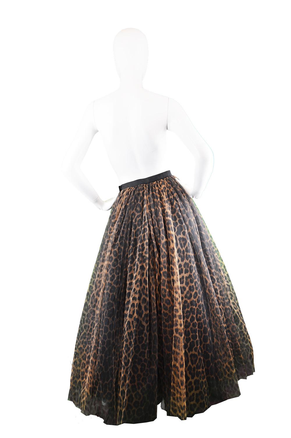 Bellville Sassoon Vintage Leopard Print Huge Full Tulle Evening Skirt, 1980s 2