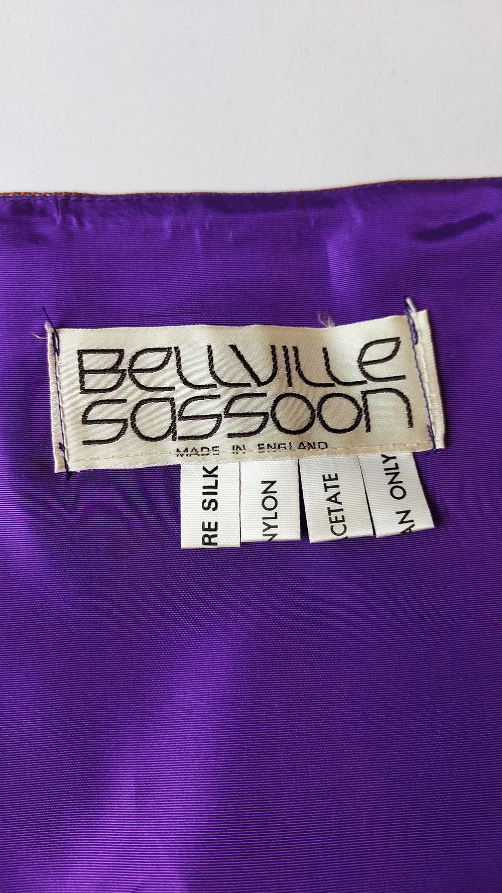 Bellville Sassoon Vintage Purple Silk Taffeta Strapless Tiered 80s Evening Dress 4