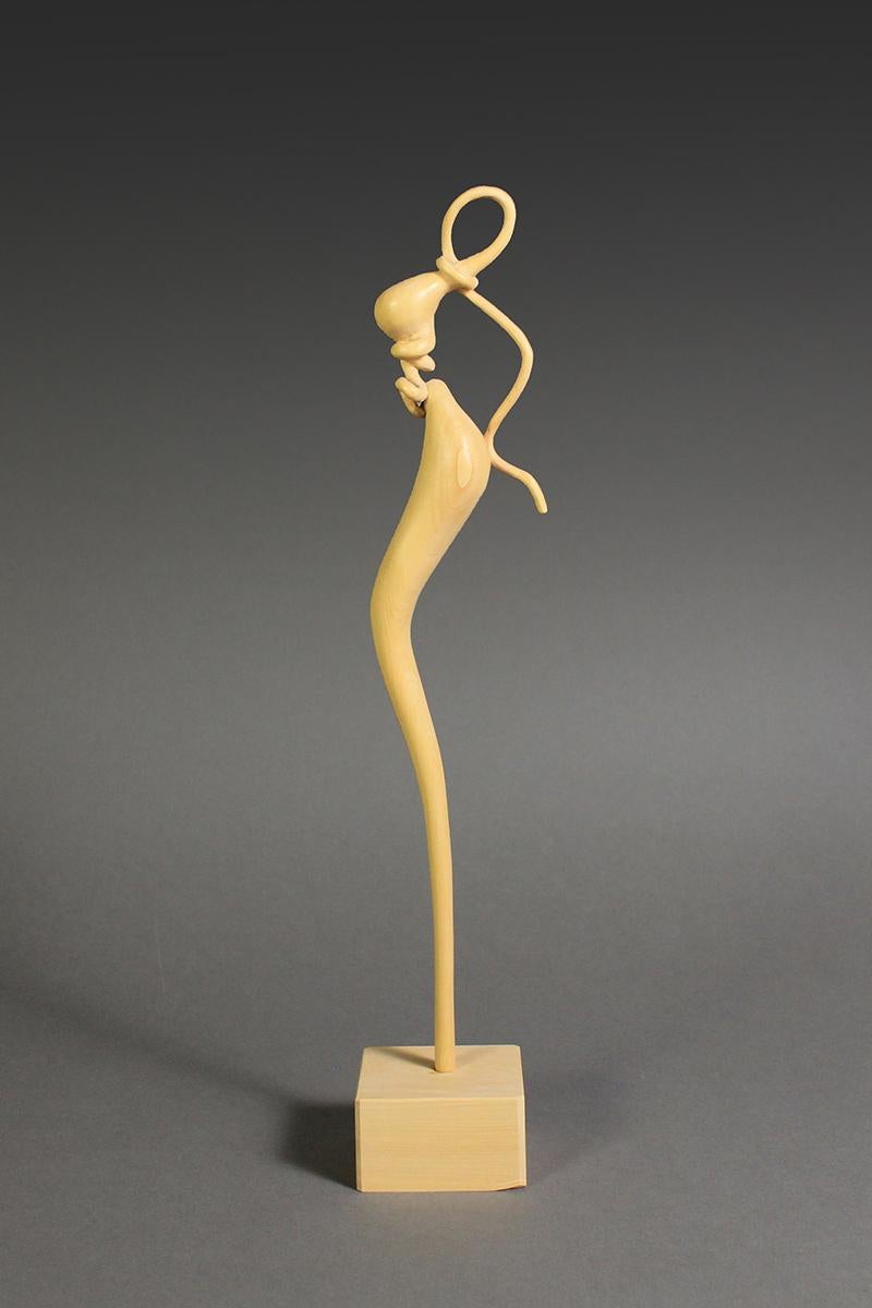 American Belly Dancer II, Wood Sculpture by Nairi Safaryan For Sale