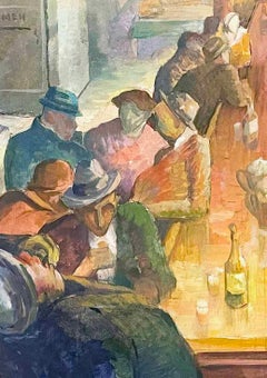 "Belly up to the Bar", escena de taberna de la era de la Depresión por Iver Rose