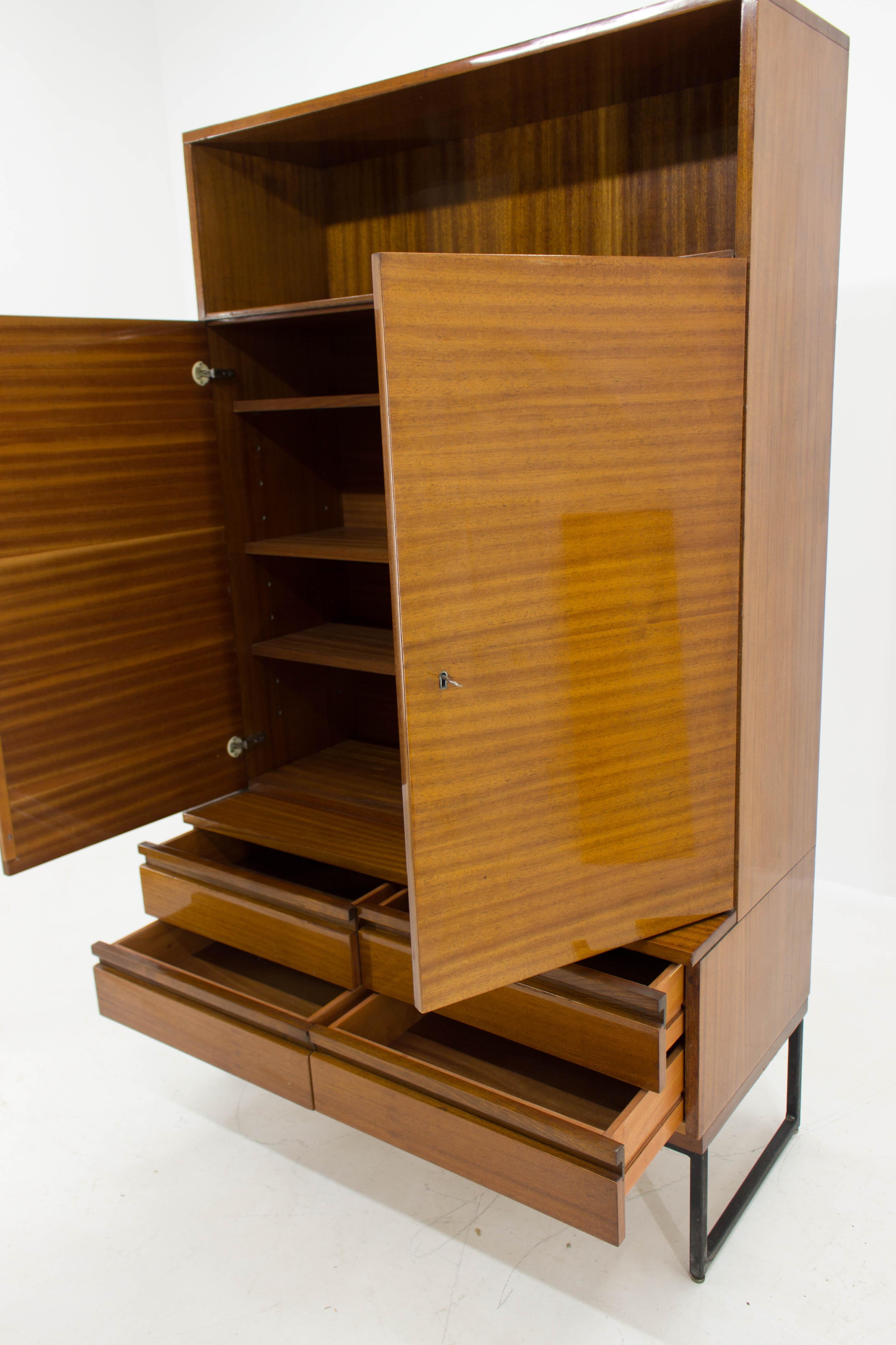 Steel Belmondo Cabinet with Shelves and Drawers in High Gloss Finish, 1970 For Sale