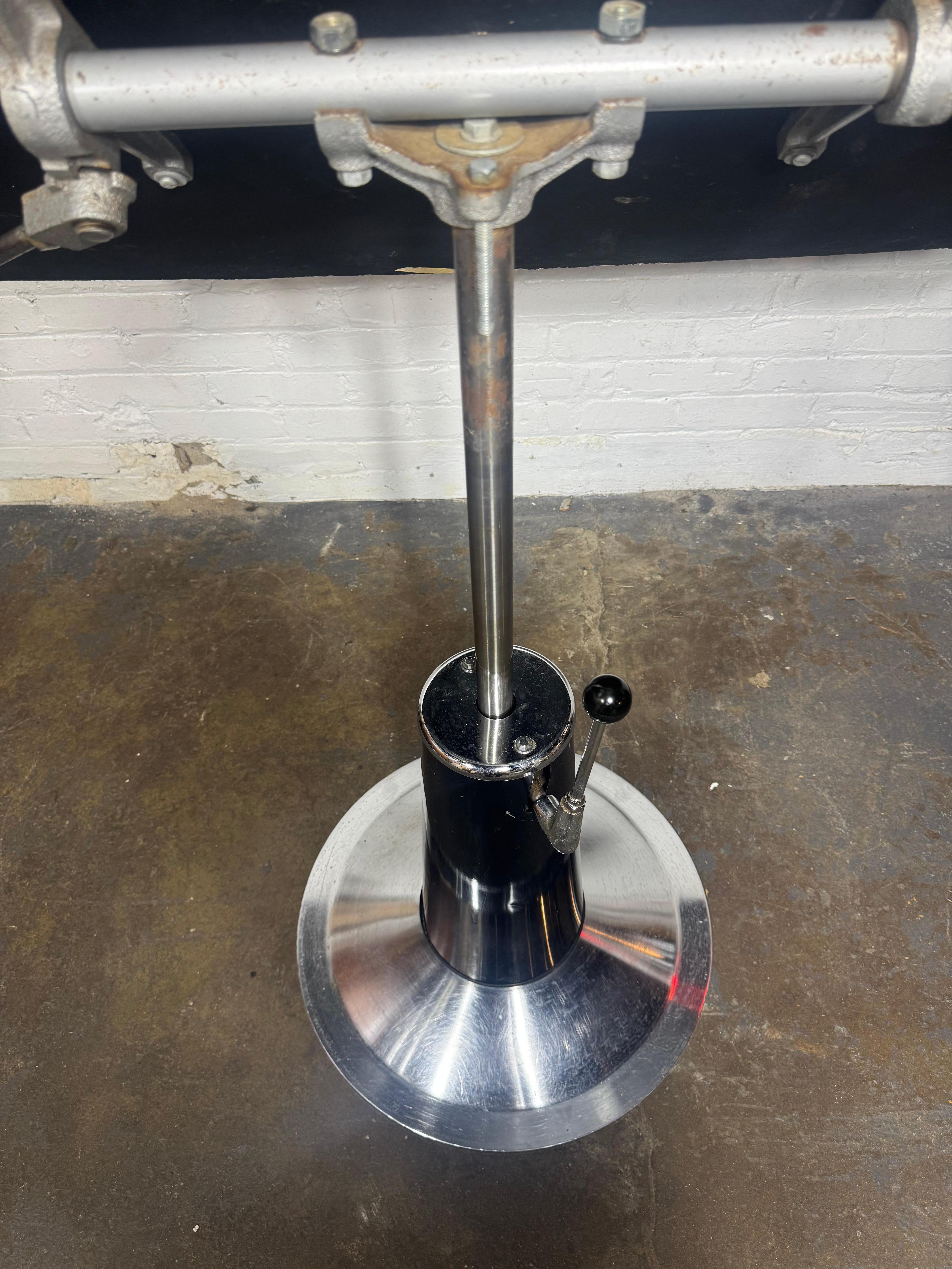 Chrome Belmont Adjustable Hydraulic Architectural Drafting / Work Table, Art Deco Style For Sale