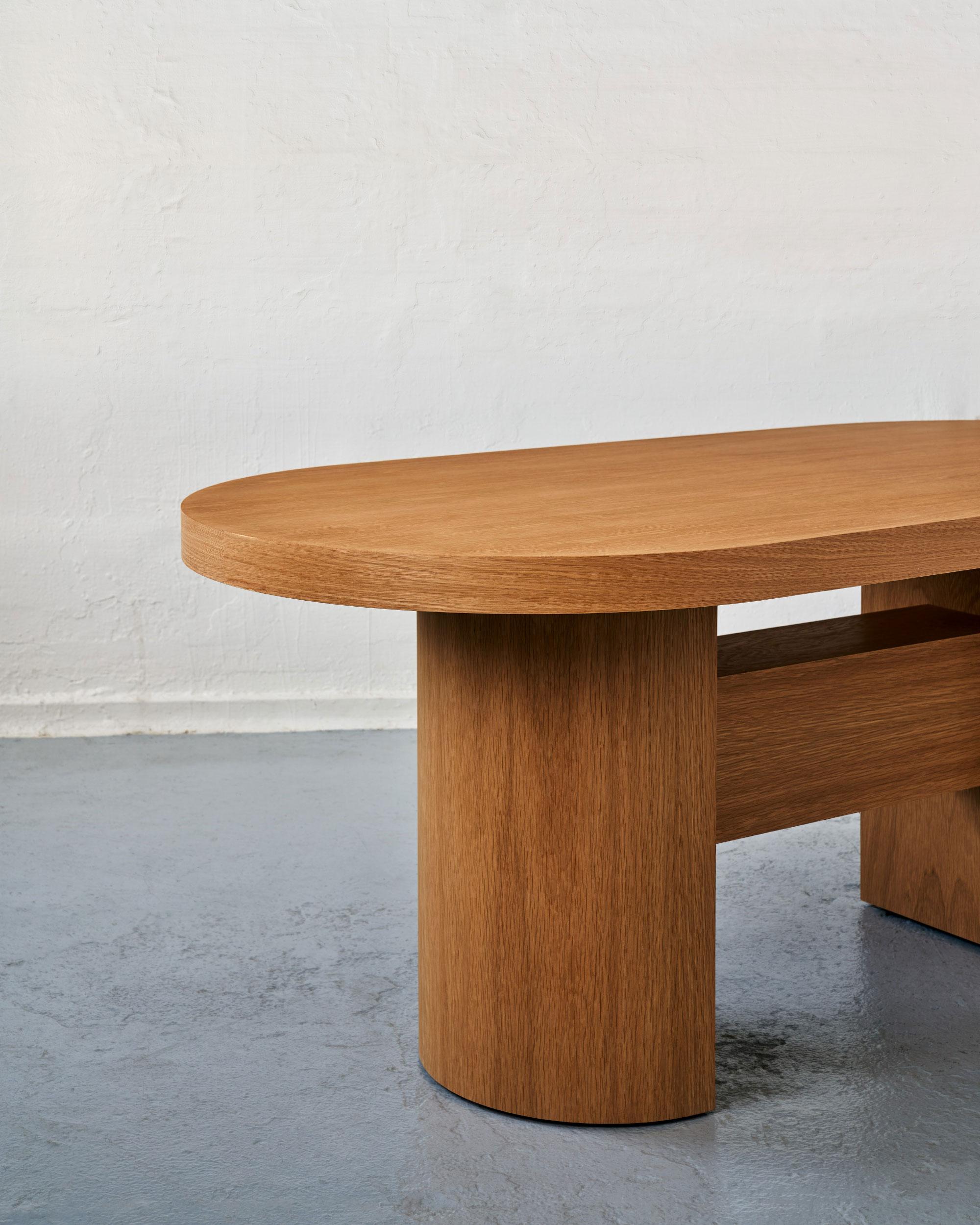 Belmont modern Dining Table in White Oak wood veneer For Sale at 1stDibs