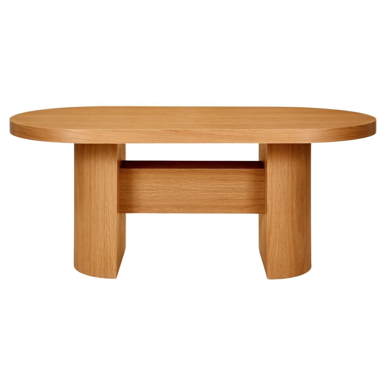 Belmont modern Dining Table in White Oak wood veneer 