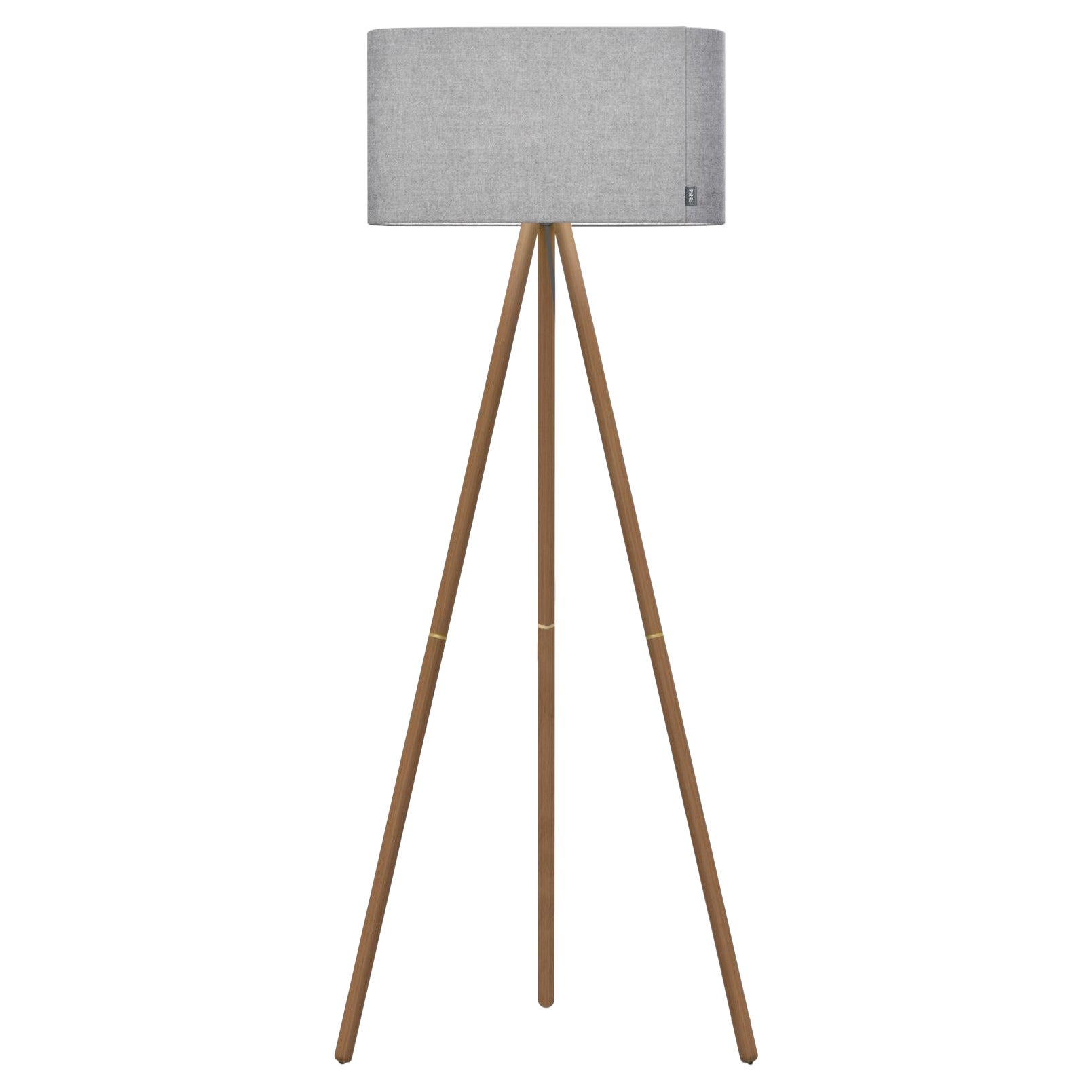 Lampada da terra Belmont in Silverdale con gambe in noce di Pablo Designs in vendita