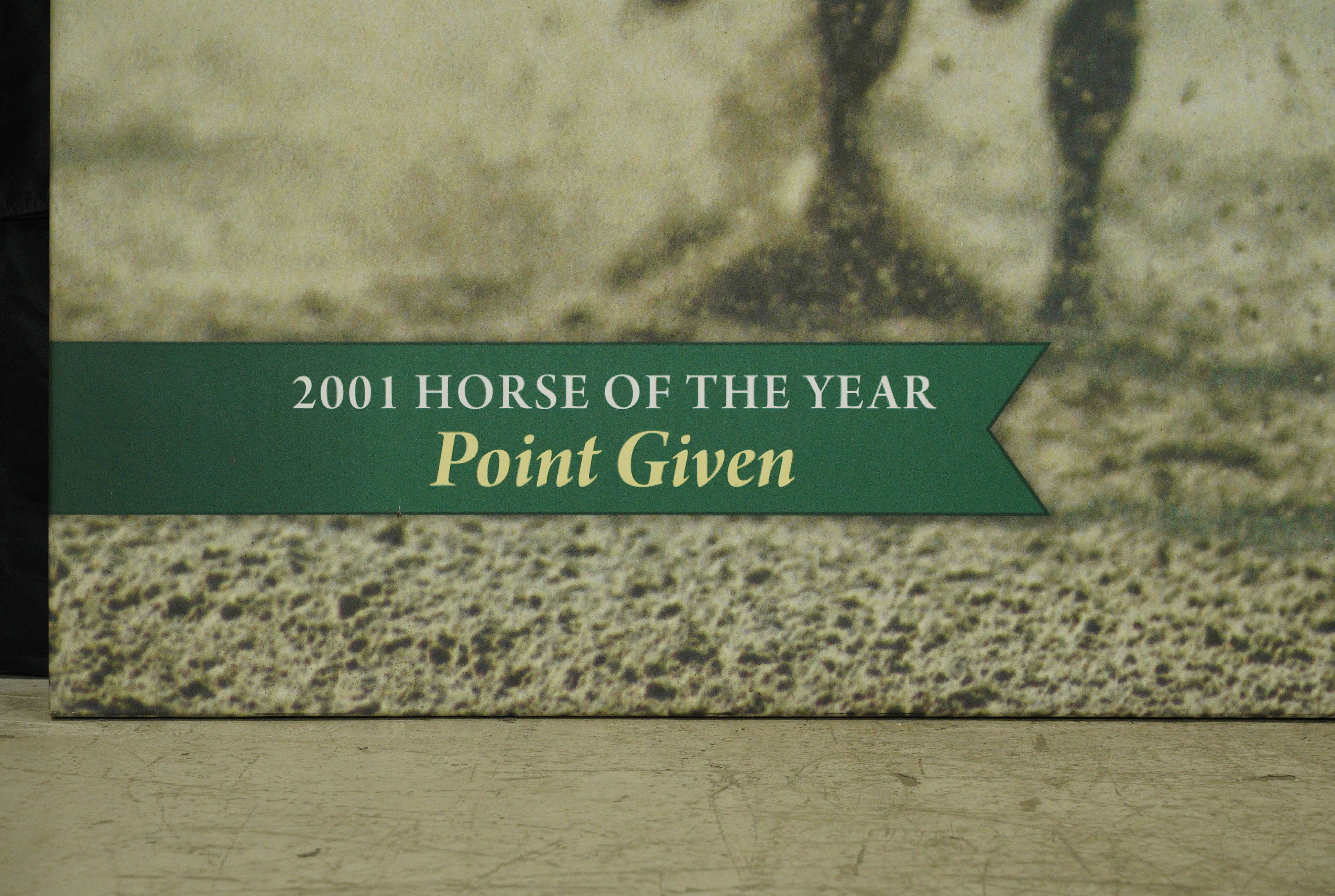 American Belmont Park 2001 Horse of The Year Point Given Vinyl Print For Sale
