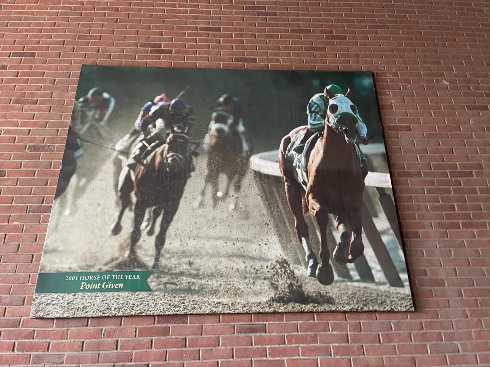 Belmont Park 2001 Horse of The Year Point Given Vinyl Print For Sale 2