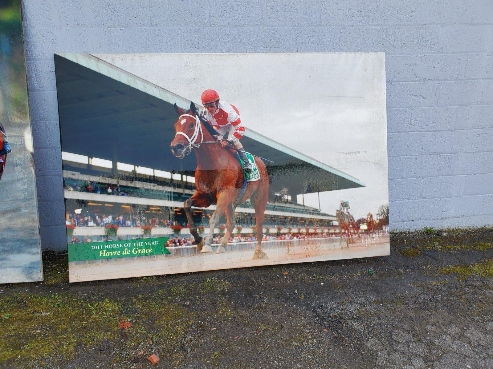 Impresión en vinilo del Caballo del Año Havre de Grace 2011 de Belmont Park en venta 4