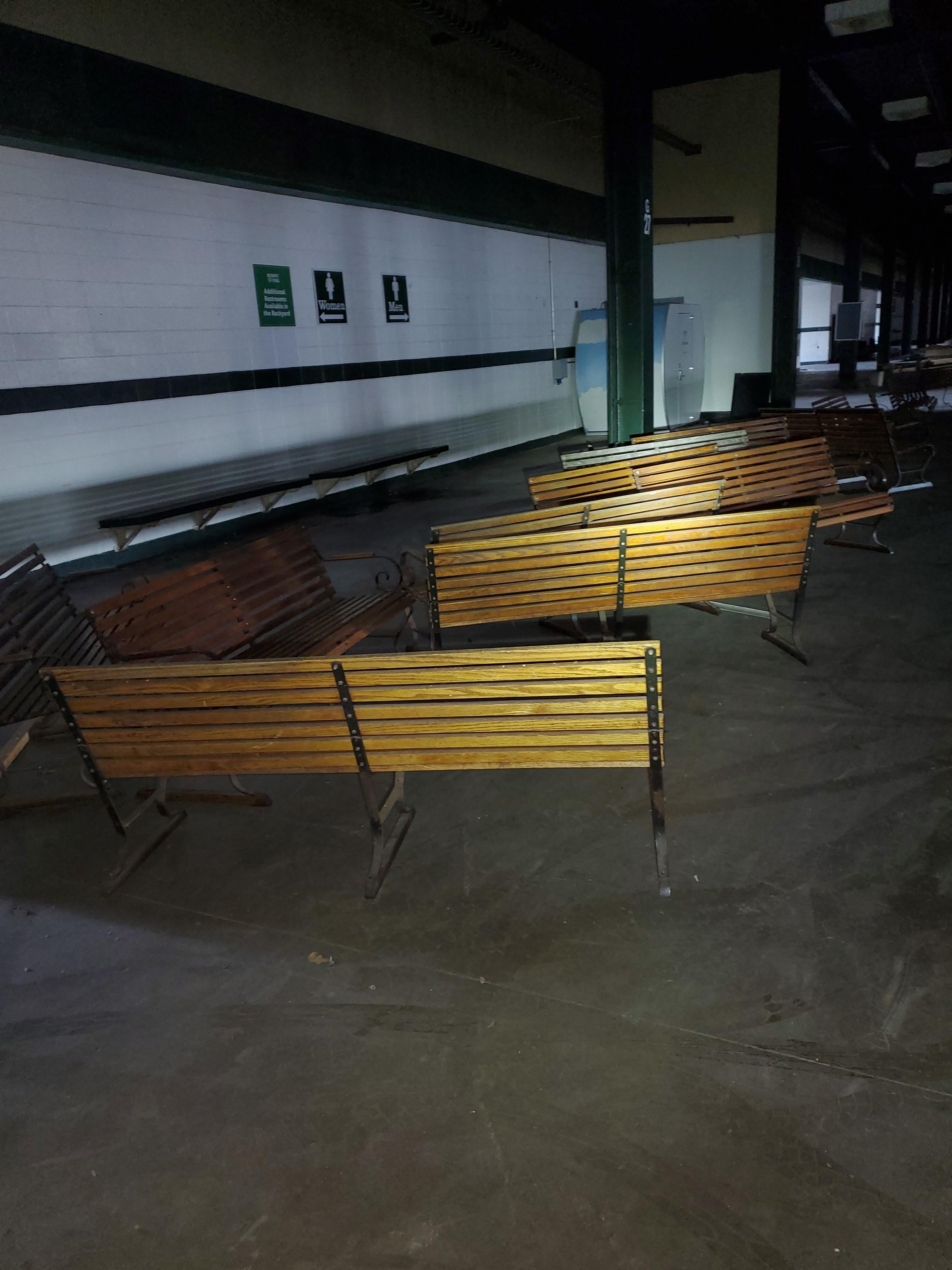 Wrought Iron Belmont Park NY Horse Racetrack Oak & Iron Park Bench