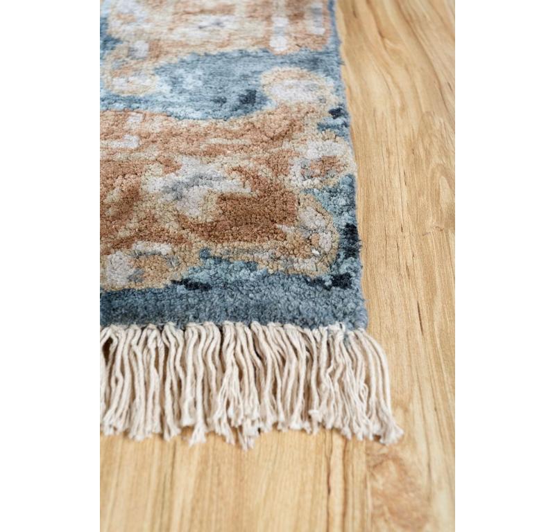 Modern Belomancy Indigo Blue & Indigo Blue 240x300 cm Handknotted Rug For Sale