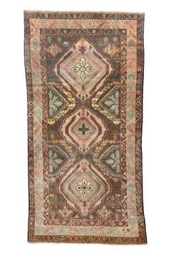Belouch Rug with Stacked Diamond Medallions & Tribal Borders in Earthy Neutrals