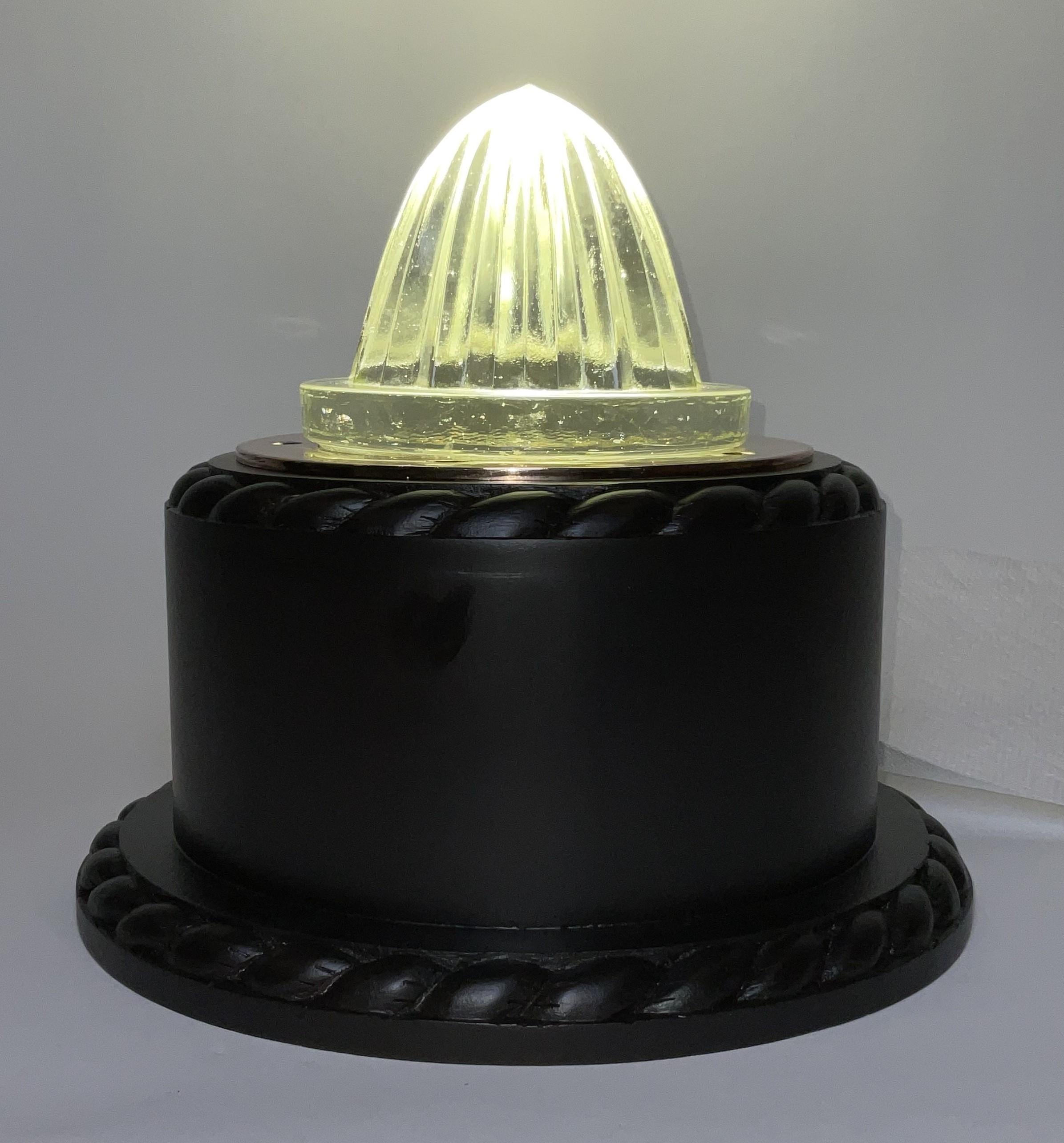 North American Below Deck Light Prism Mounted to a Base For Sale