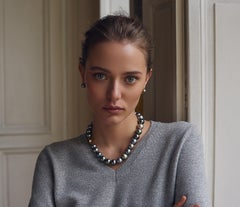 BELPEARL Magnificent, multi color Tahitian Pearl Necklace w/diamond clasp