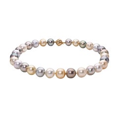 BELPEARL Sumptuous, Natural Color Tahitian & South Sea Multi-Color Pearl Necklace