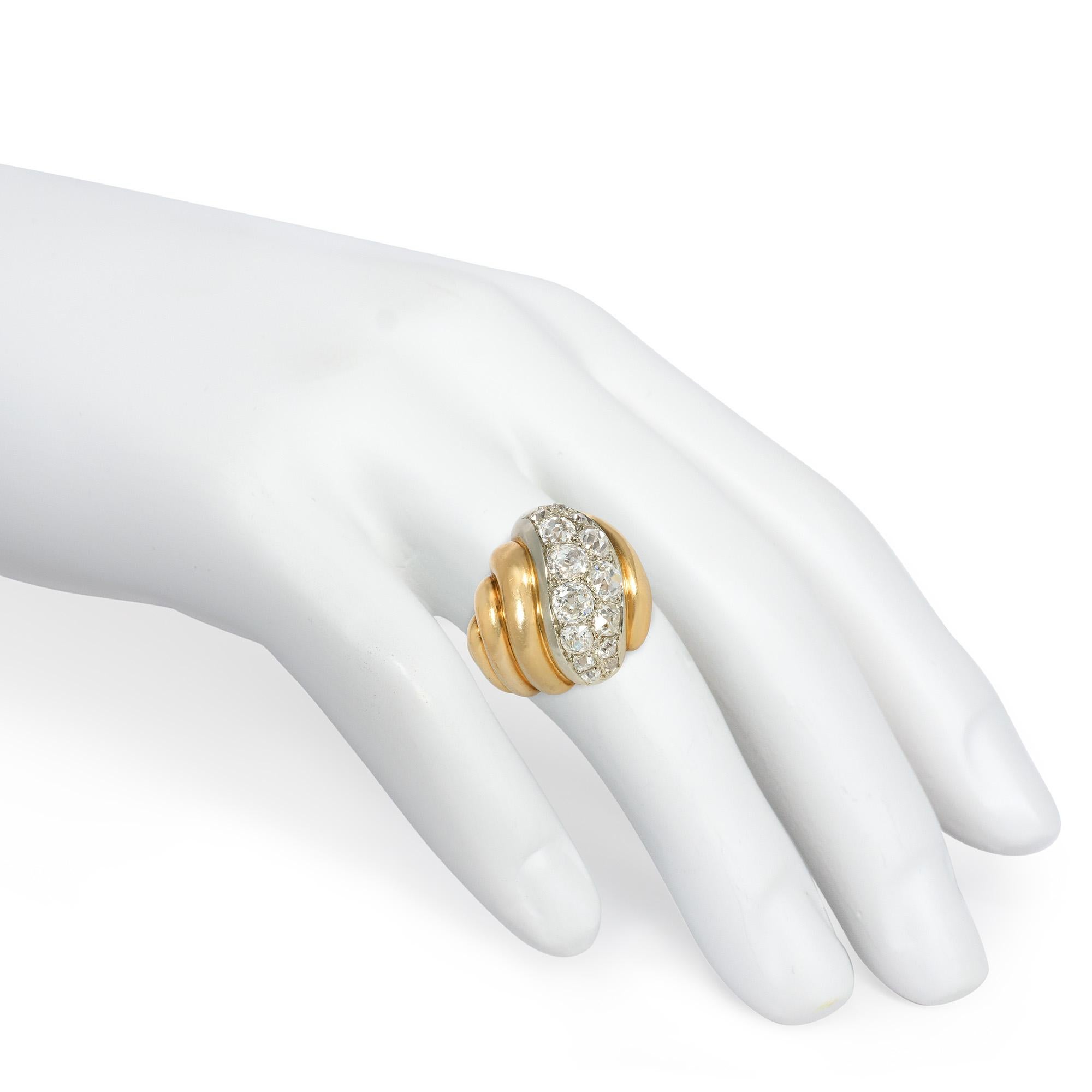 Belperron Retro Torsade-Ring aus Gold und Diamanten mit Echtheitszertifikat für Damen oder Herren im Angebot