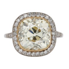 Bague de fiançailles Belrose 5.51 Carat Antique Old Mine Cut Diamond