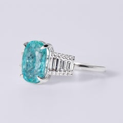 Belrose Estate Jewelers GIA 2.68ct Paraiba Tourmaline and Diamond Ring