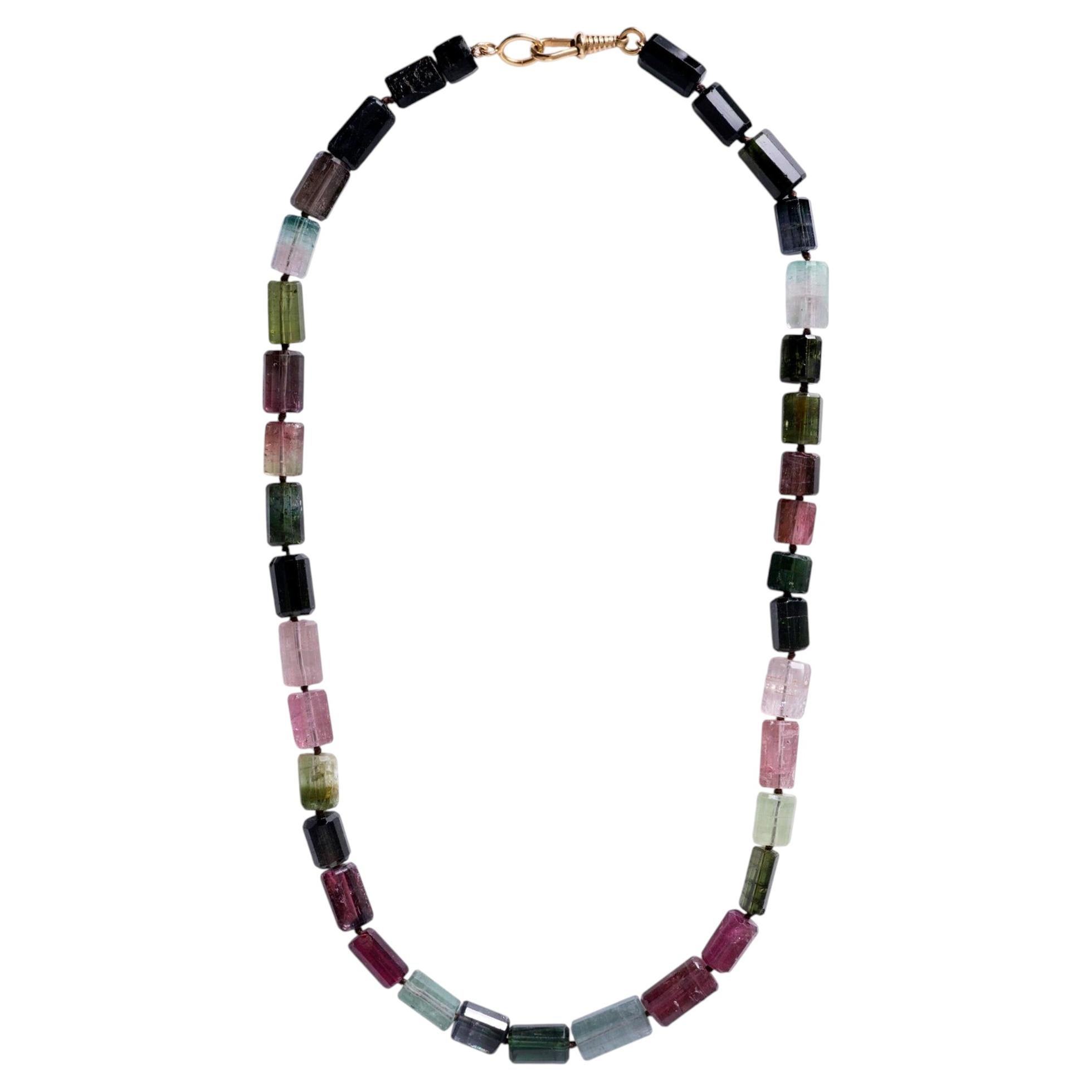 Belrose Jewell – 240-Karat-Perlenkette aus rohen, mehrfarbigen Turmalinen im Angebot