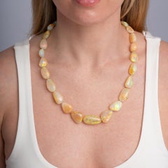 Belrose Jewelers 281 Carat Gem Quality Opal Beads Necklace