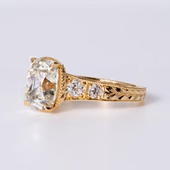 Belrose Jewelers Antique 4 Carat GIA Old Mine Cut Diamond Engagement Ring