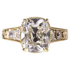 Belrose Jewelers Antique 4 Carat GIA Old Mine Cut Diamond Engagement Ring