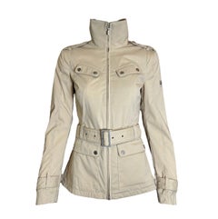 Belstaff Beige Silver Label Skylark II Baumwolle Utility Jacke + Gürtel