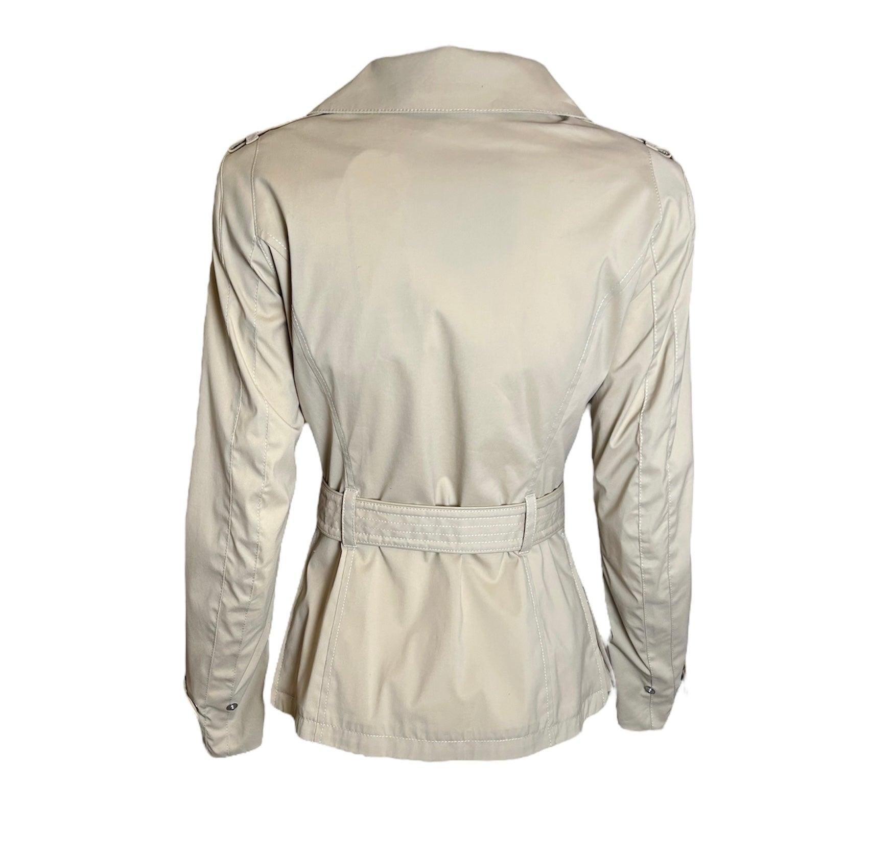 Belstaff Beige Silver Label Skylark II Cotton Utility Jacket + Belt In New Condition For Sale In Los Angeles, CA
