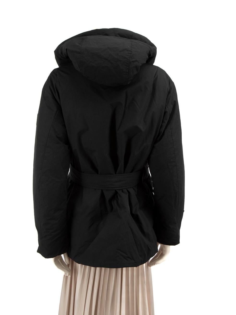 Belstaff Black Down Filled Parka Coat Size L In Good Condition For Sale In London, GB