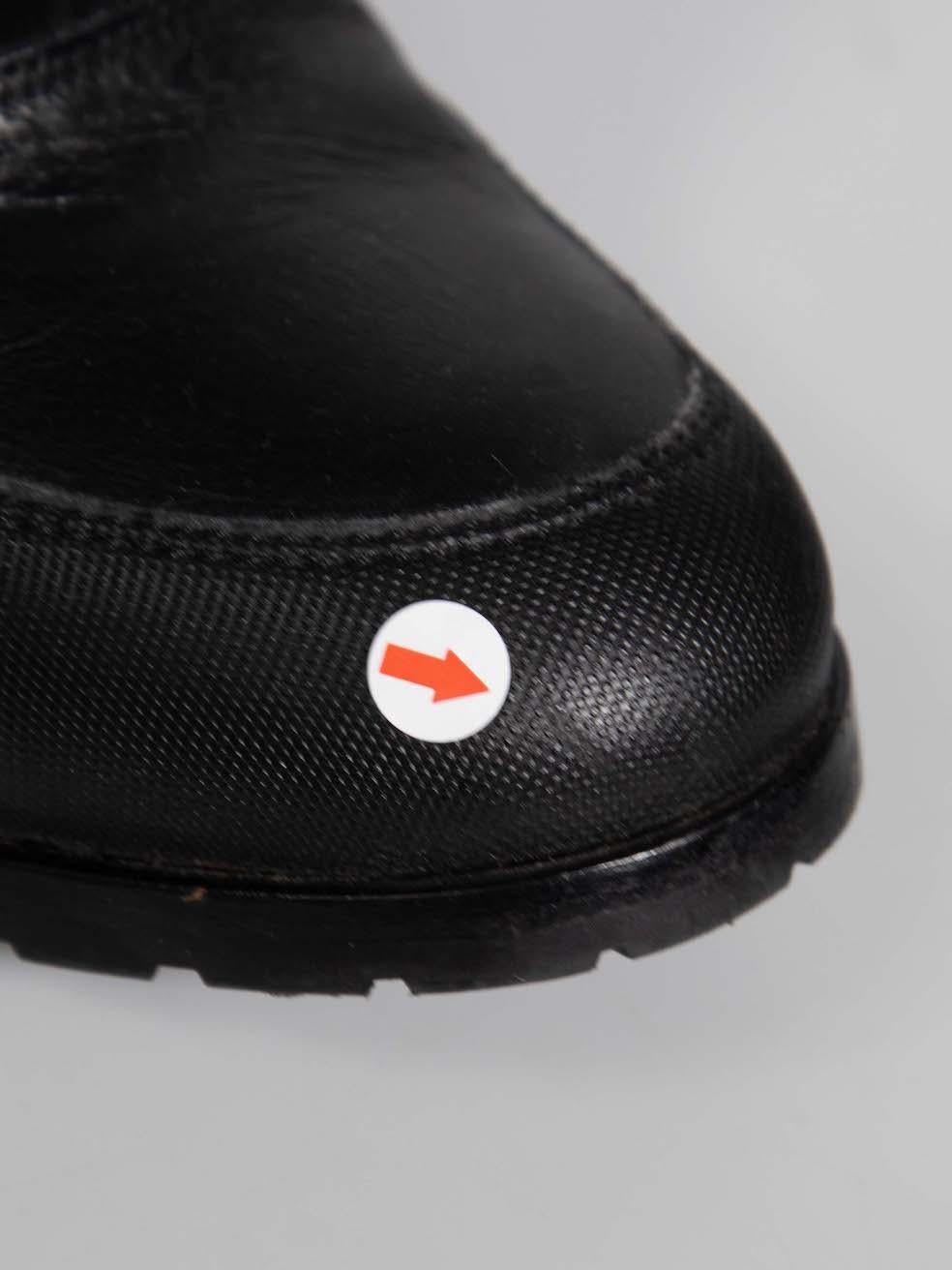 Belstaff Black Leather Logo Buckled Knee Boots Size IT 39 For Sale 2