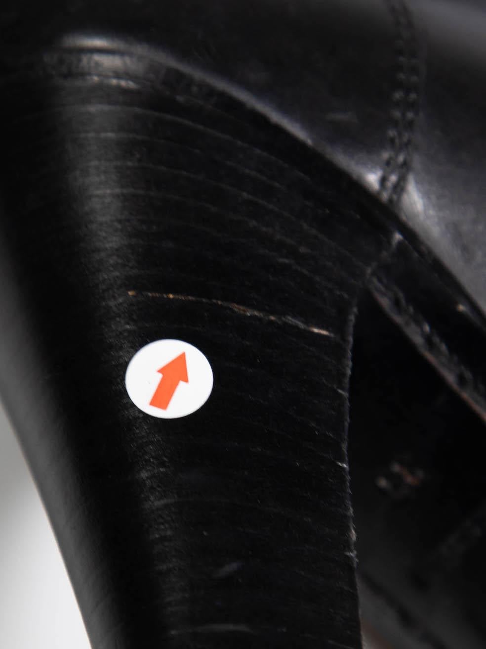 Belstaff Black Leather Logo Buckled Knee Boots Size IT 39 For Sale 3