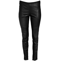 Belstaff Black Leather Skinny Leather Pants Sz IT42