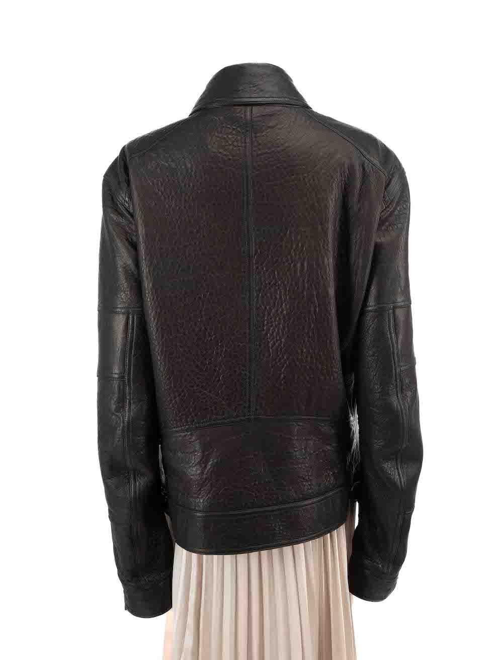 Belstaff Black Leather Zip Full Jacket Size 5XL In Good Condition For Sale In London, GB