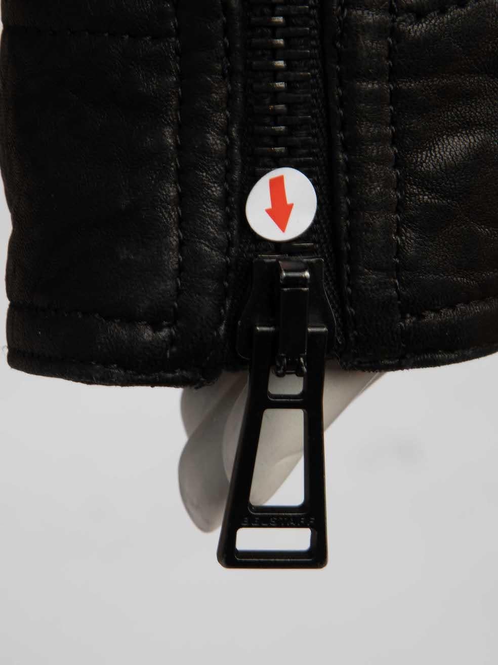 Belstaff Black Leather Zip Full Jacket Size 5XL For Sale 3