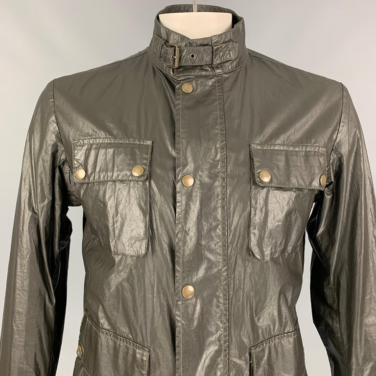 BELSTAFF Black Prince Label Size L Dark Green Cotton / Polyurethane Jacket  For Sale at 1stDibs | belstaff black prince jacket, belstaff gainsborough  jacket, belstaff black label