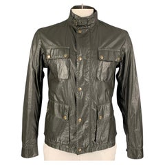 BELSTAFF Black Prince Label Size L Dark Green Cotton / Polyurethane Jacket
