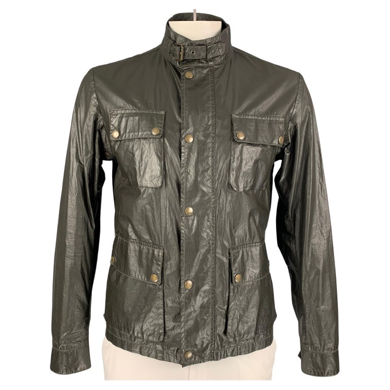 BELSTAFF Black Prince Label Size L Dark Green Cotton / Polyurethane Jacket  For Sale at 1stDibs