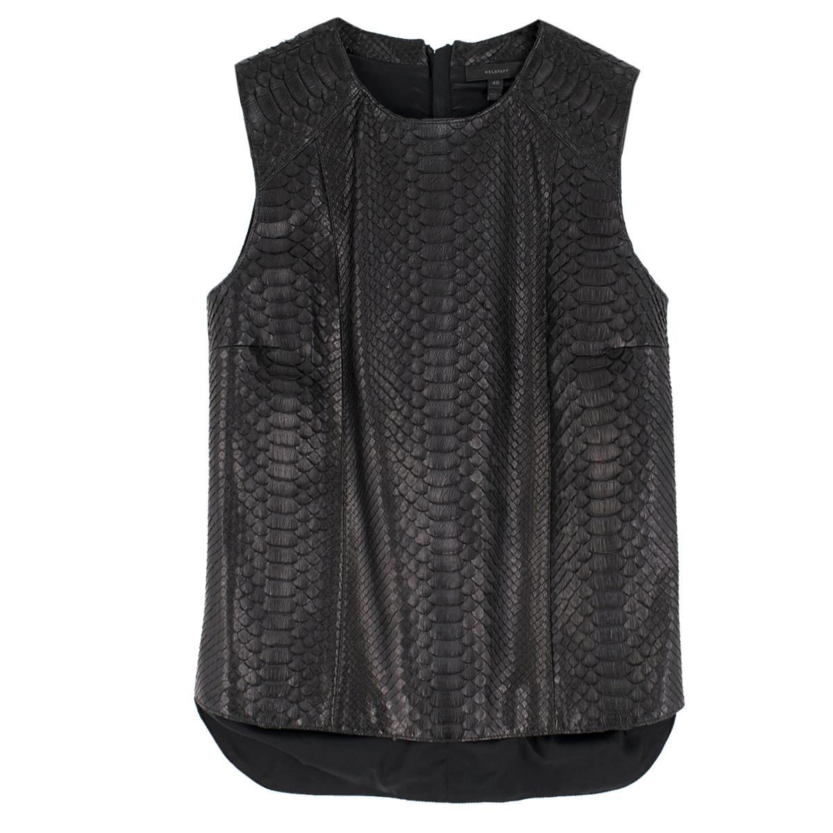 Belstaff Black Python & Jersey Top US 10 In Excellent Condition For Sale In London, GB