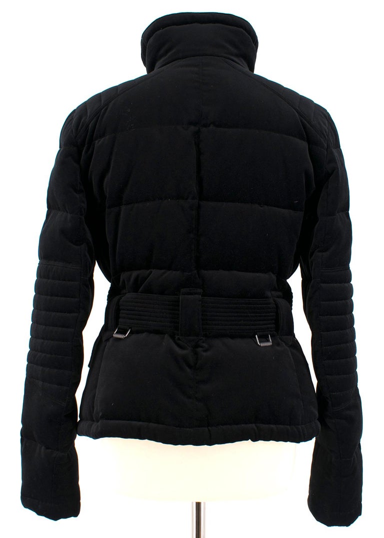 Belstaff black velvet jacket with down-duvet padding SIZE M at 1stDibs
