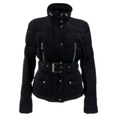 Used Belstaff black velvet jacket with down-duvet padding	SIZE M