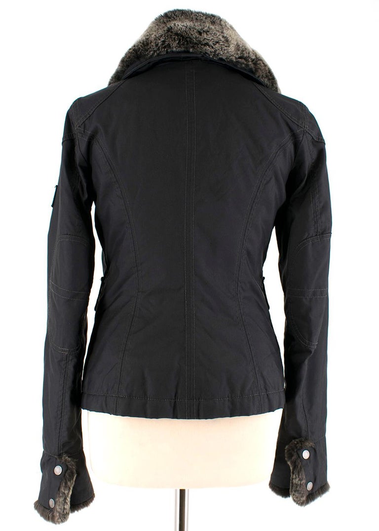 Belstaff Black Waterproof Jacket w/ Fur Collar and Cuffs - Size US 0-2 For  Sale at 1stDibs | belstaff rain jacket, belstaff waterproof, belstaff  waterproof jacket