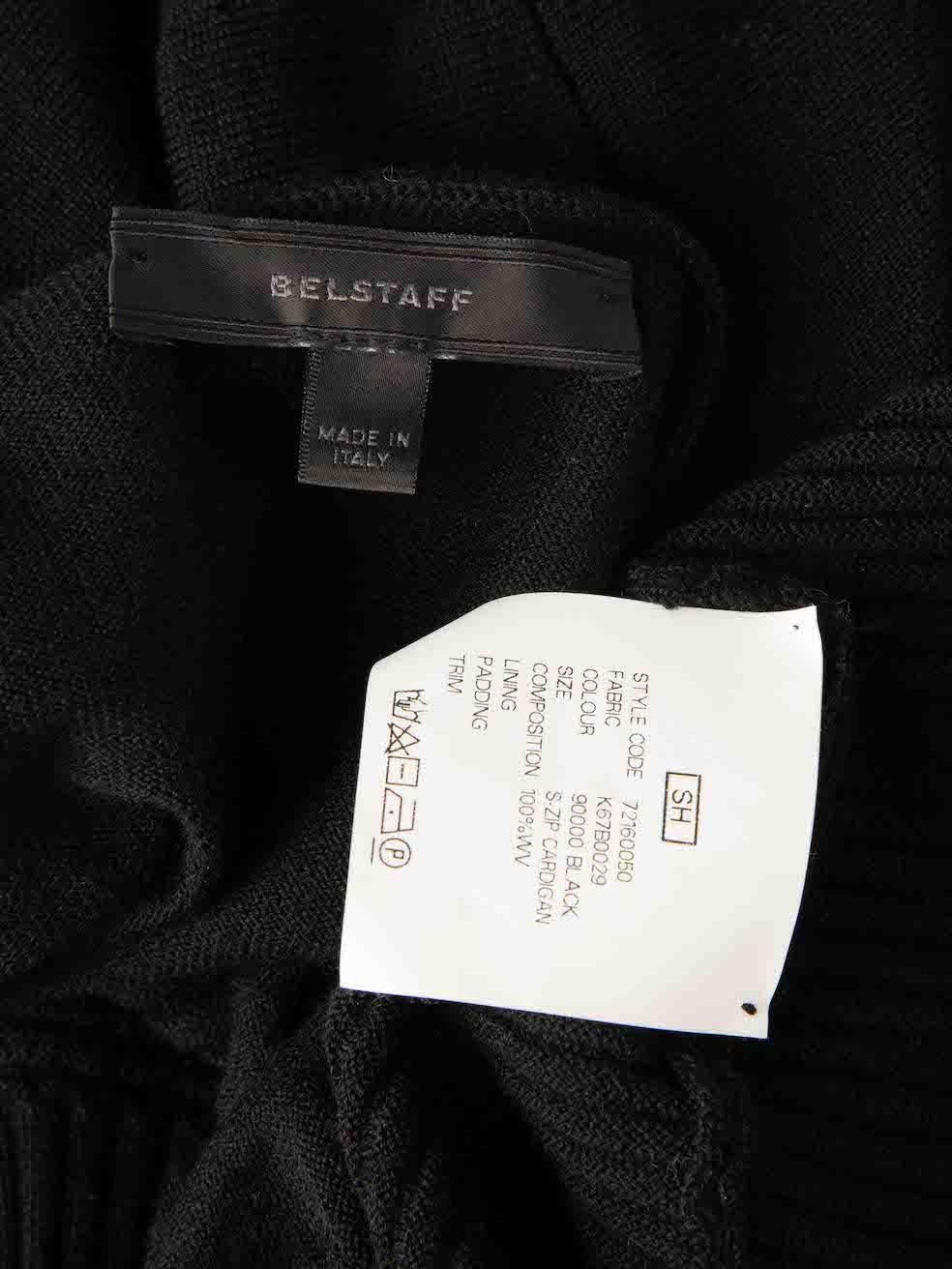 Belstaff Black Wool Zip Up Jacket Size S In Good Condition In London, GB