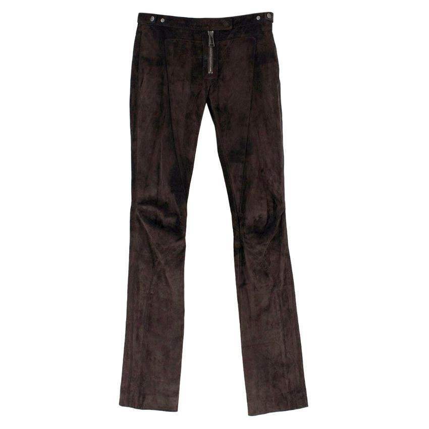 Belstaff Brown Suede Trousers - Size US 4 For Sale