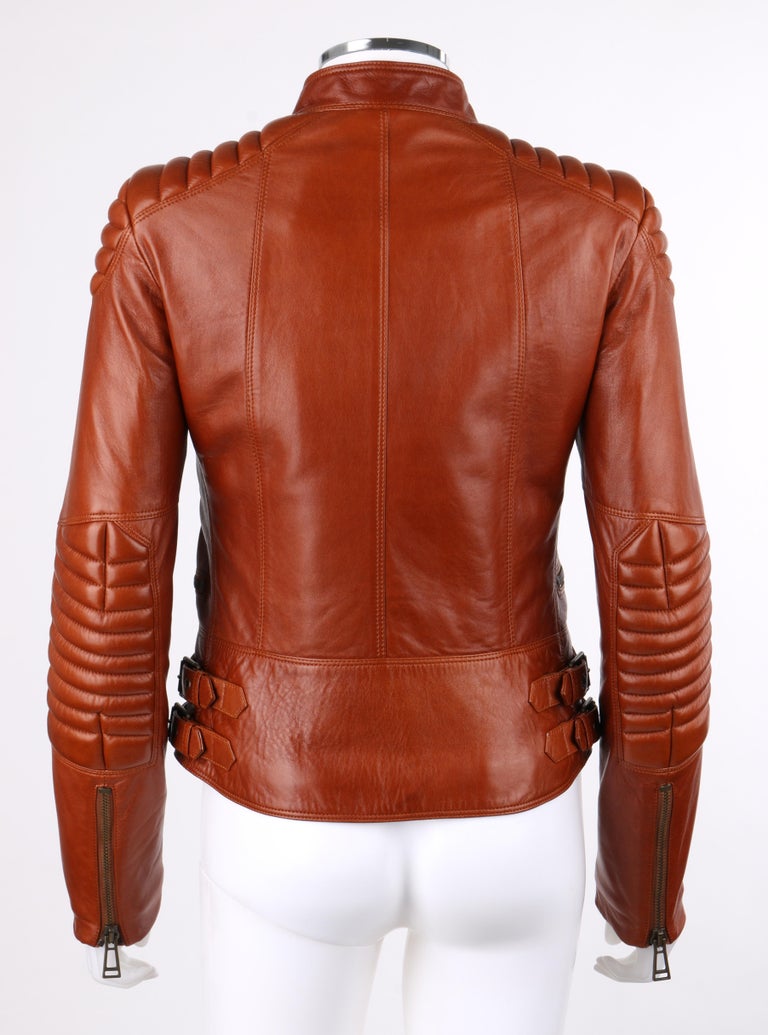 BELSTAFF c.2013 “Sydney” Molasses Brown Asymmetrical Quilted Leather Moto  Jacket at 1stDibs | belstaff jacket, belstaff sydney, belstaff sidney leather  jacket