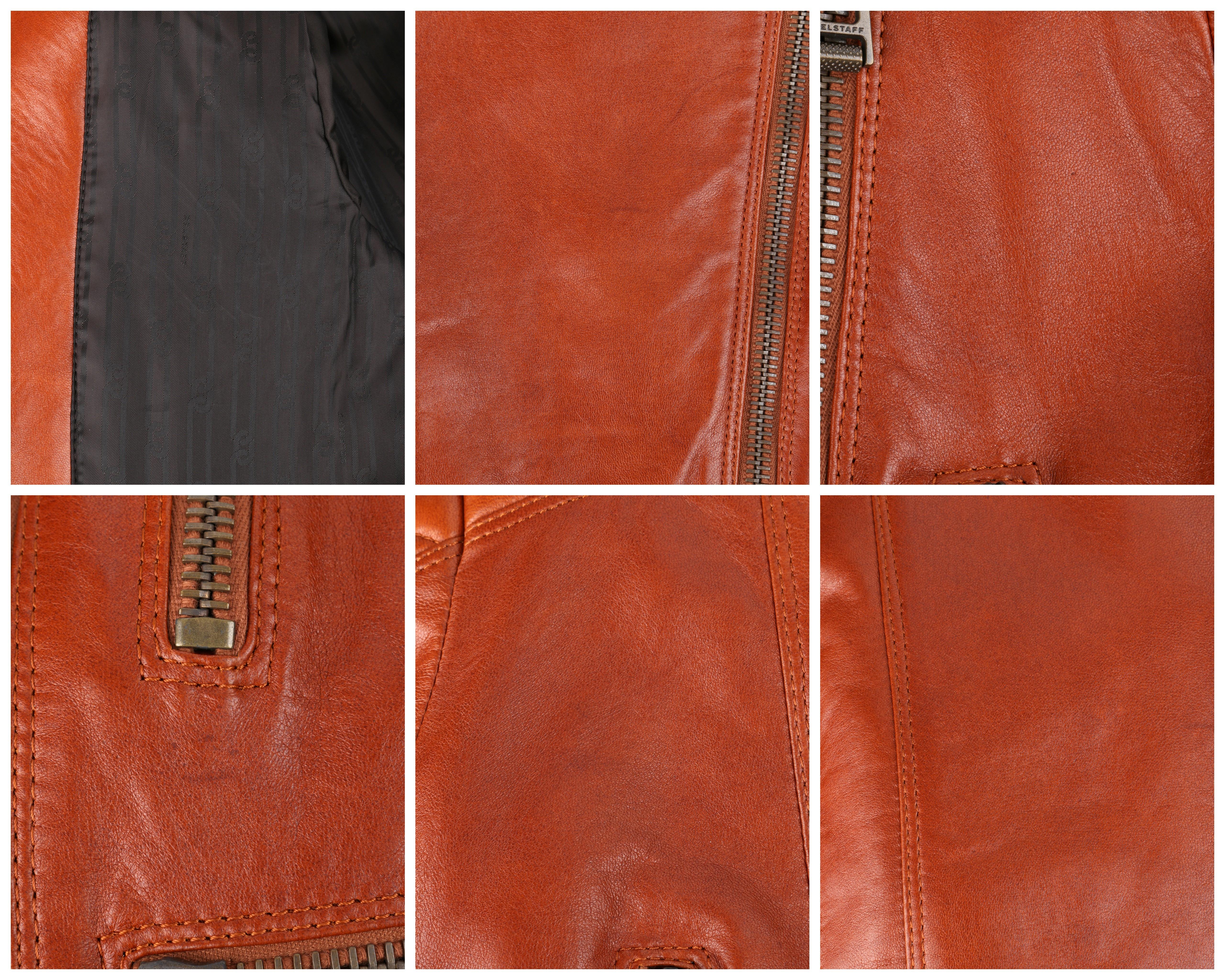 BELSTAFF c.2013 “Sydney” Molasses Brown Asymmetrical Quilted Leather Moto Jacket 2