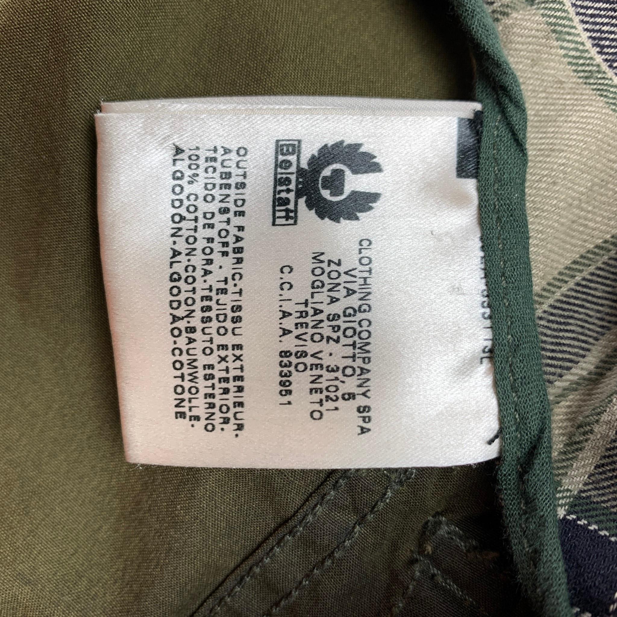 BELSTAFF Gold Label Größe S Olive beschichtet Baumwolle Belted Parka Jacke Herren