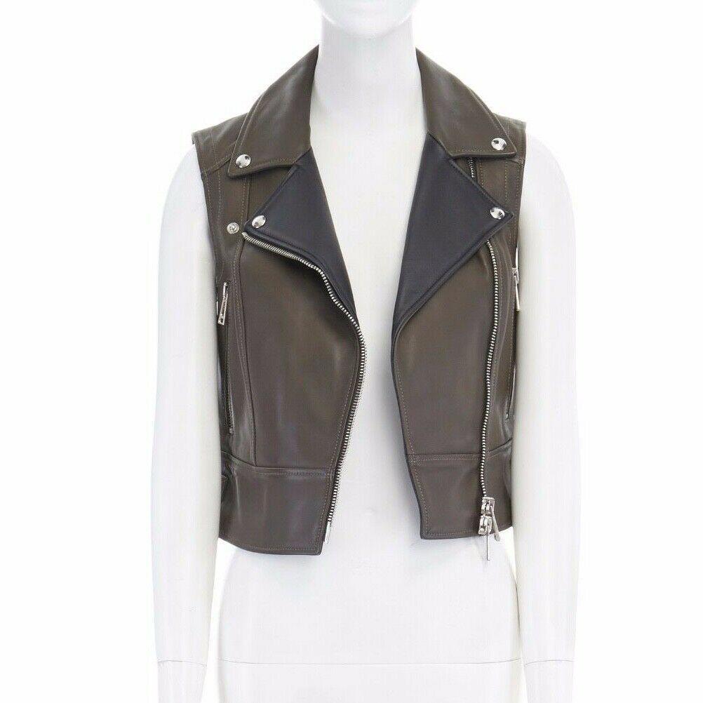leather waist coat with silver hardware